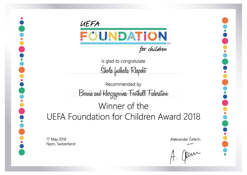 UEFA Foundation for children award